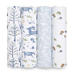 aden + anais® 4-Pack Outdoors Organic Cotton Swaddle in Blue