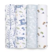 aden + anais&reg; 4-Pack Outdoors Organic Cotton Swaddle in Blue