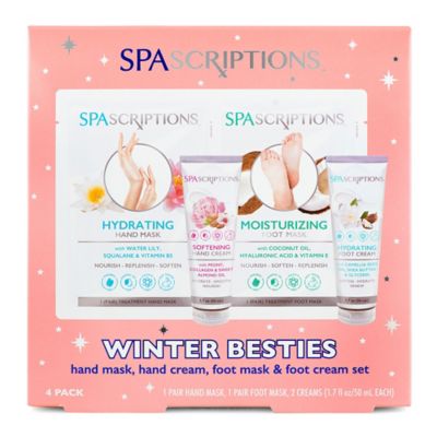 SpaScriptions&reg; 4-Piece Winter Besties Hand and Foot Mask and Cream Set