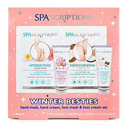 SpaScriptions® 4-Piece Winter Besties Hand and Foot Mask and Cream Set