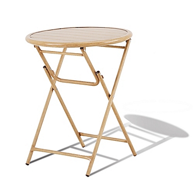 Everhome&trade; Galveston Outdoor Folding Bistro Table in Natural. View a larger version of this product image.