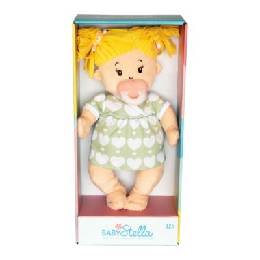 Manhattan Toy&reg; Baby Stella Soft Nurturing Baby Girl Doll with Blonde Hair. View a larger version of this product image.
