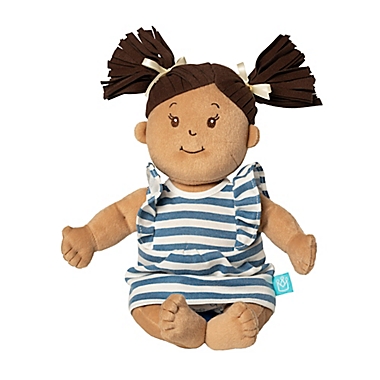 Manhattan Toy&reg; Baby Stella Soft Nurturing Baby Girl Doll with Brown Hair. View a larger version of this product image.