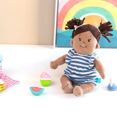 Manhattan Toy&reg; Baby Stella Soft Nurturing Baby Girl Doll with Brown Hair. View a larger version of this product image.