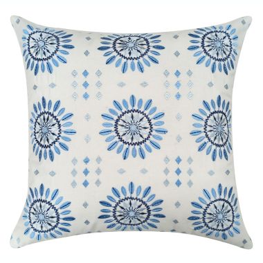 Everhome&trade; Sunburst Square Throw Pillow in Blue/White. View a larger version of this product image.