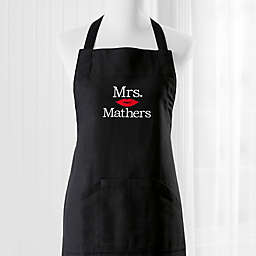 Better Together Personalized Embroidered Wedding Apron in Black
