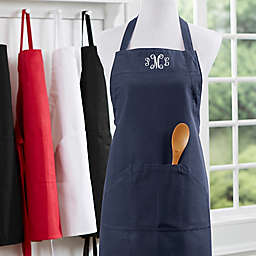 Embroidered Kitchen Apron in Navy