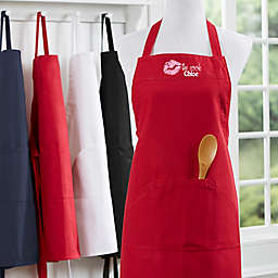 Kiss The Cook Embroidered Apron in Cherry