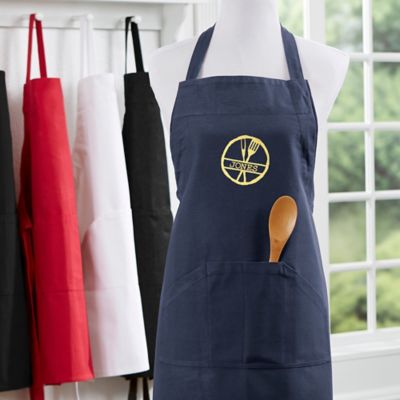 Family Brand Embroidered Apron in Navy