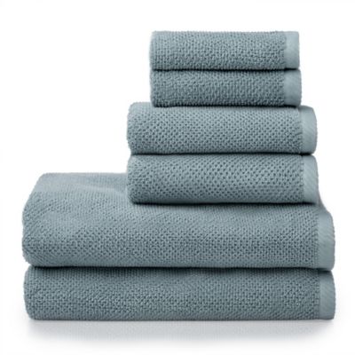 SET OF 2 New COSMOPOLITAN Hand Towels Geometric Pink Lavendar Blue Dusty Shades 