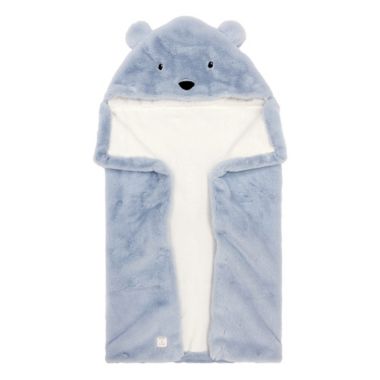 ever &amp; ever&trade; Bear Plush Hooded Towel in Blue. View a larger version of this product image.