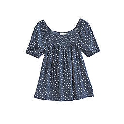 Motherhood Maternity® Jessica Simpson X-Large Smocked Peasant Maternity Top in Grey/White