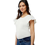 A Pea in the Pod&reg; Woven Flutter Sleeve Knit Maternity Top