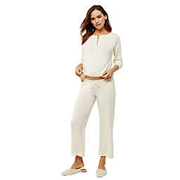 A Pea in the Pod® Small Wide Leg Ankle Length Lounge Maternity Pants in Birch
