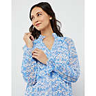 Alternate image 8 for A Pea in the Pod&reg; Medium/Large Floral Crinkle Chiffon Maxi Maternity Dress in Blue/White