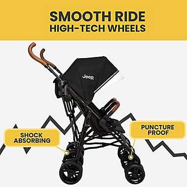 Delta Children Jeep&reg; PowerGlyde Plus Double Side-by-Side Double Stroller in Black. View a larger version of this product image.