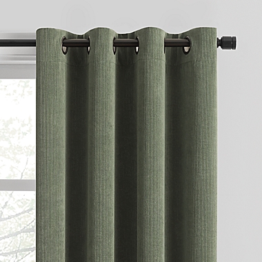 Simply Essential&trade; Conrad Corduroy 84-Inch Blackout Window Curtain Panel in Green. View a larger version of this product image.