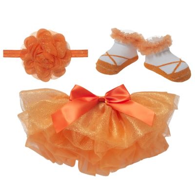 Elly &amp; Emmy&reg; 3-Piece Halloween Headwrap, Tutu and Bootie Set in Orange