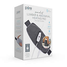 Pure Enrichment® Pure Relief™ Deluxe Lumbar & Abdominal Heating Pad in Grey