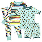 Alternate image 0 for The Honest Company&reg; Size 18M 4-Piece Short and Long Pajama Set in Blue Stripe