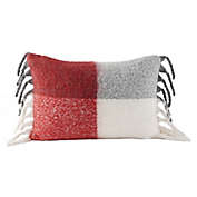 Bee & Willow&trade; Faux Mohair Fringe Oblong Throw Pillow in Red