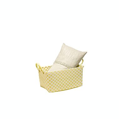 Simply Essential&trade; Checkerboard Shelf Basket in Limelight. View a larger version of this product image.