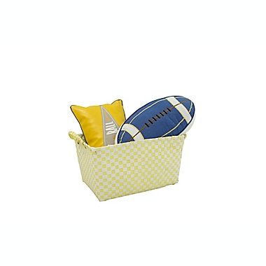 Simply Essential&trade; Checkerboard Tote Basket in Limelight. View a larger version of this product image.