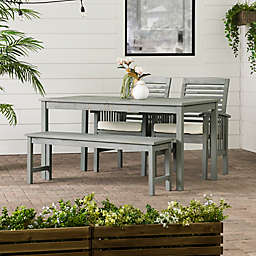 Forest Gate Arvada 4-Piece Acacia Wood Outdoor Dining Set in Grey Wash
