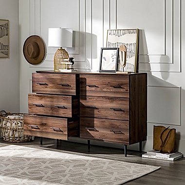 Forest Gate&trade; 6-Drawer Farmhouse Wood Storage Cabinet in Dark Walnut. View a larger version of this product image.