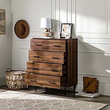40" Tall 4-Drawer Modern Dresser Chest Bedroom Storage Wood Furniture 6 Finishes 