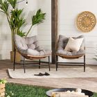 Alternate image 1 for Forest Gate Wicker Papasan Patio Chairs in Natural (Set of 2)