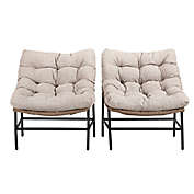 Forest Gate Wicker Papasan Patio Chairs in Natural (Set of 2)