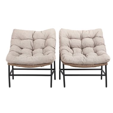 Forest Gate Wicker Papasan Patio Chairs in Natural (Set of 2). View a larger version of this product image.