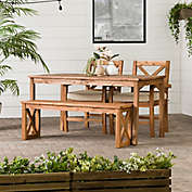 Forest Gate&trade; Aspen 4-Piece Acacia Patio Dining Set in Brown with Cushions