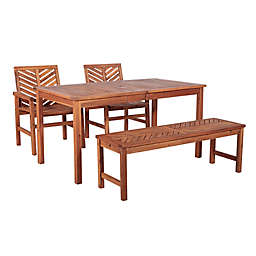 Forest Gate Olive 4-Piece Outdoor Acacia Dining Set