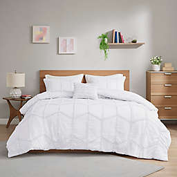 Intelligent Design Jayla 4-Piece Ruffle Full/Queen Comforter Set in White