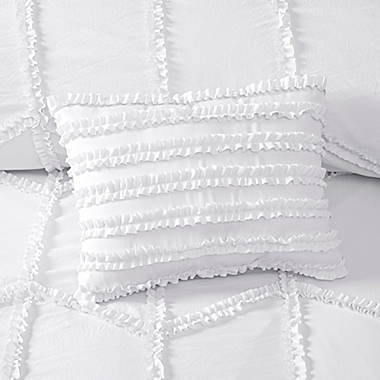 Intelligent Design Jayla 4-Piece Ruffle Full/Queen Comforter Set in White. View a larger version of this product image.
