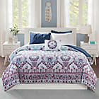 Alternate image 1 for Intelligent Design Vinnie 8-Piece Reversible Full Comforter Set in Purple