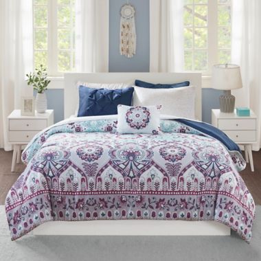 Intelligent Design Vinnie 8-Piece Reversible Full Comforter Set in Purple. View a larger version of this product image.