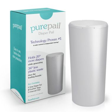PurePail&trade; Classic Diaper Pail in Grey. View a larger version of this product image.