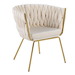 LumiSource® Renee Braided Velvet Arm Chair Velvet and Gold Metal