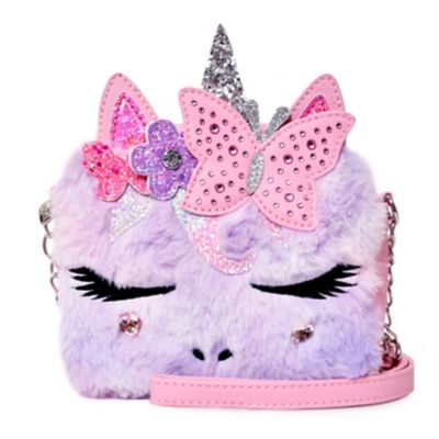 OMG Accessories Miss Gwen Faux Fur Crossbody Bag in Bubblegum