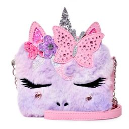 OMG Accessories Miss Gwen Faux Fur Crossbody Bag in Bubblegum