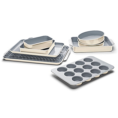 Caraway&reg; Ceramic Nonstick 11-Piece Bakeware Set in Cream. View a larger version of this product image.