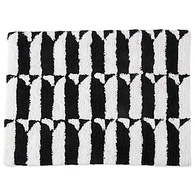 The Novogratz Waverly Tile 17&quot; x 24&quot; Bath Rug in Black. View a larger version of this product image.