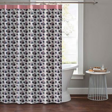 The Novogratz 72-Inch x 72-Inch Novo Place Shower Curtain in Pink. View a larger version of this product image.