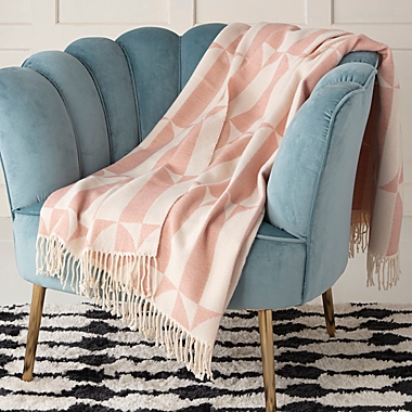 The Novogratz Waverly Tile Throw Blanket in Pink. View a larger version of this product image.