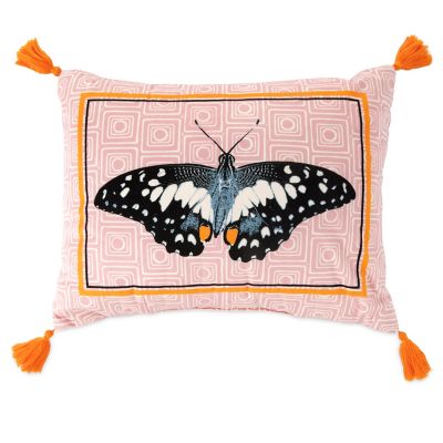 The Novogratz Butterfly Oblong Throw Pillow in Pink