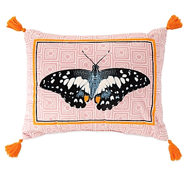 The Novogratz Butterfly Oblong Throw Pillow in Pink. View a larger version of this product image.