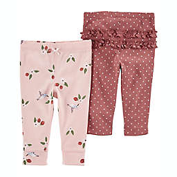 carter's® 2-Pack Printed Easy-On Pants in Rose/Pink
